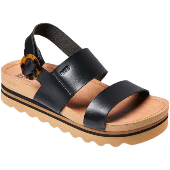 2024 Reef Womens Vista Hi Buckle Sandals CI9064 - Black / Tan