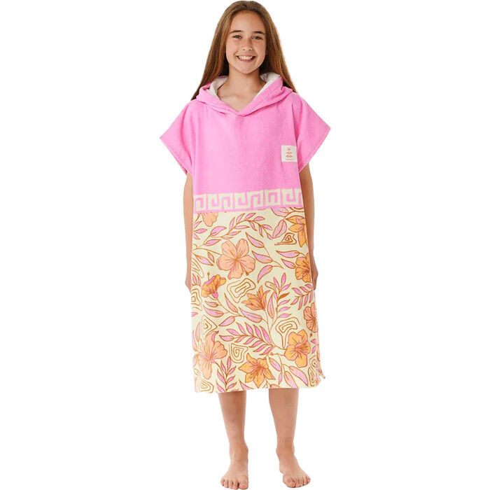 2024 Rip Curl Chicas Toalla Con Capucha Mixta / Poncho 00EGTO - Peach