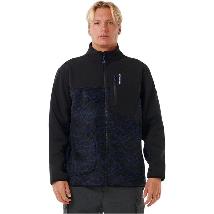 2024 Rip Curl Hombres Anti Series Bsqueda Zip Crew 05OMFL - Black / Berry