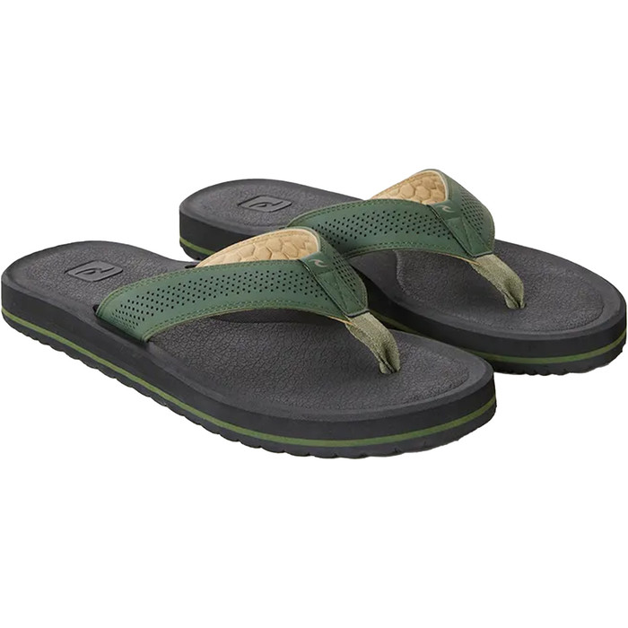 2024 Rip Curl Mens Chiba Open Toe Flip Flops TCTG47 - Forest Green