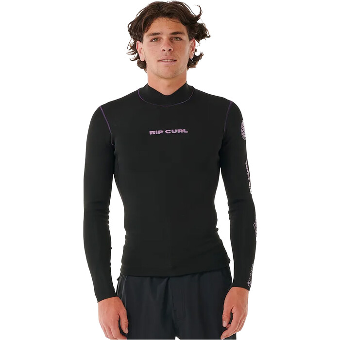 2024 Rip Curl Mens Dawn Patrol 1.5mm Long Sleeve Wetsuit Jacket 122MWJ - Black / Purple