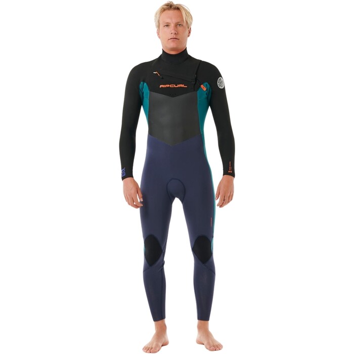 2024 Rip Curl Mens Dawn Patrol 4/3mm Chest Zip Wetsuit 157MFS - Purple Night