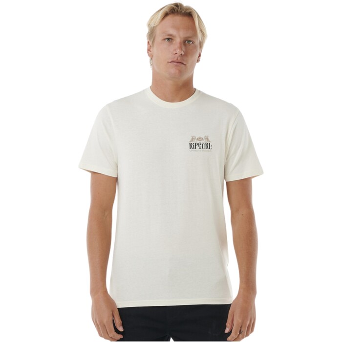 Rip Curl Hombres 2024 Down The Line Tee 0LCMTE - Bone