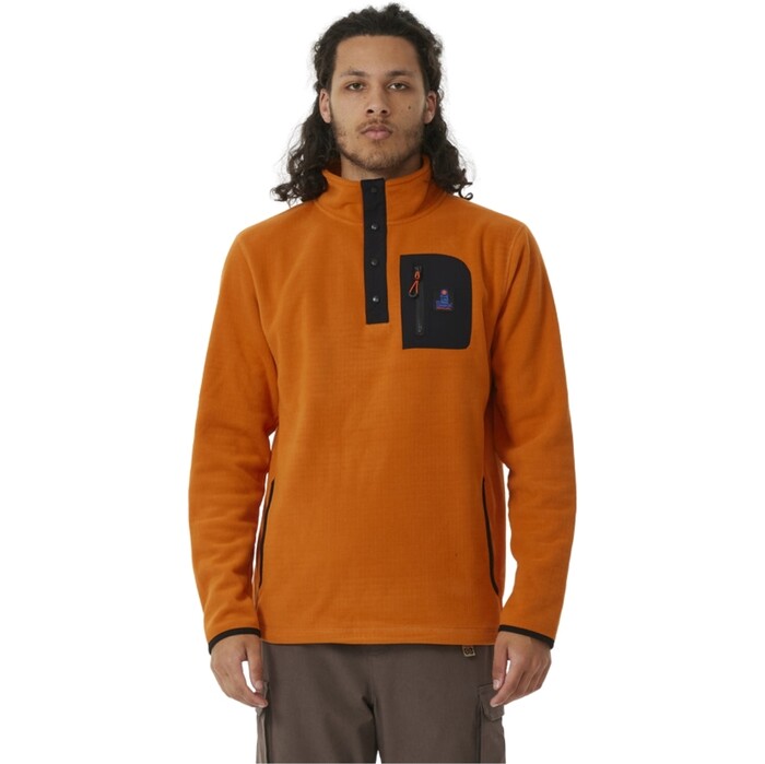 2024 Rip Curl Hombres Bsqueda Polar Fleece Crew 05QMFL - Orange Amber