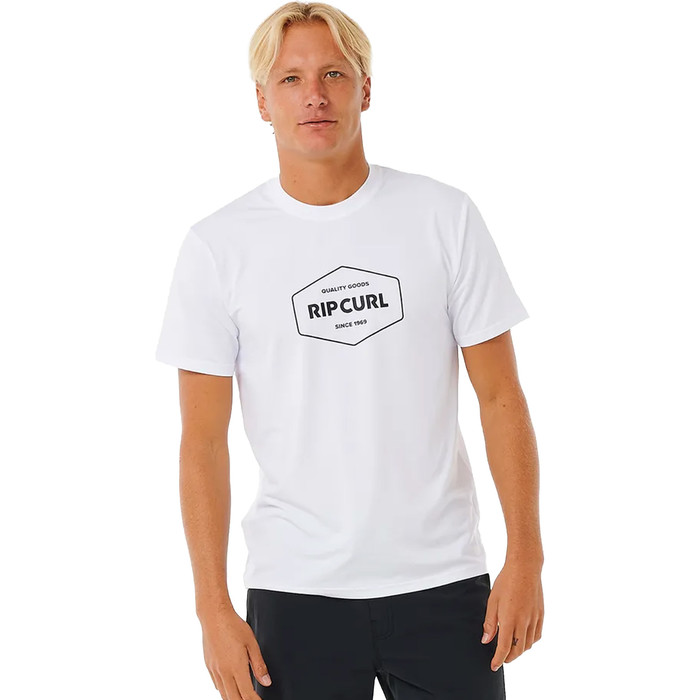 2024 Rip Curl Hombres Grapadora UPF Chaleco De Lycra De Manga Corta 14UMRV - White