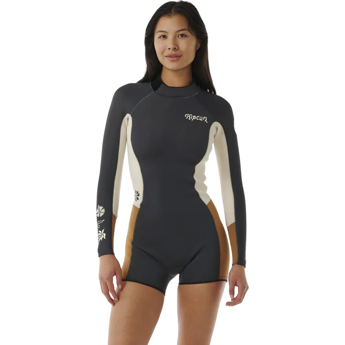 2024 Rip Curl Mujer Dawn Patrol 2mm Manga Larga Back Zip Neopreno De Primavera 133WSP - Light Brown