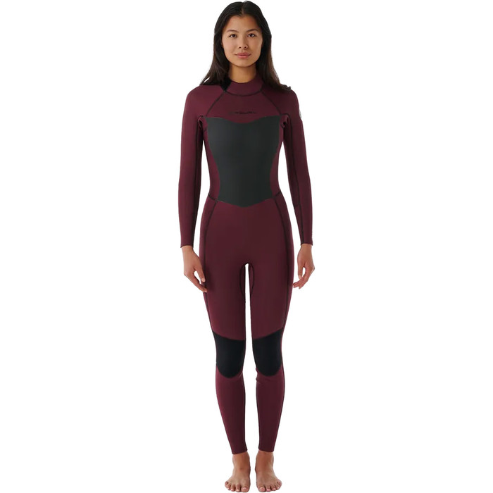 2024 Rip Curl Mujer Dawn Patrol 4/3mm Back Zip Neopreno 14ZWFS - Plum