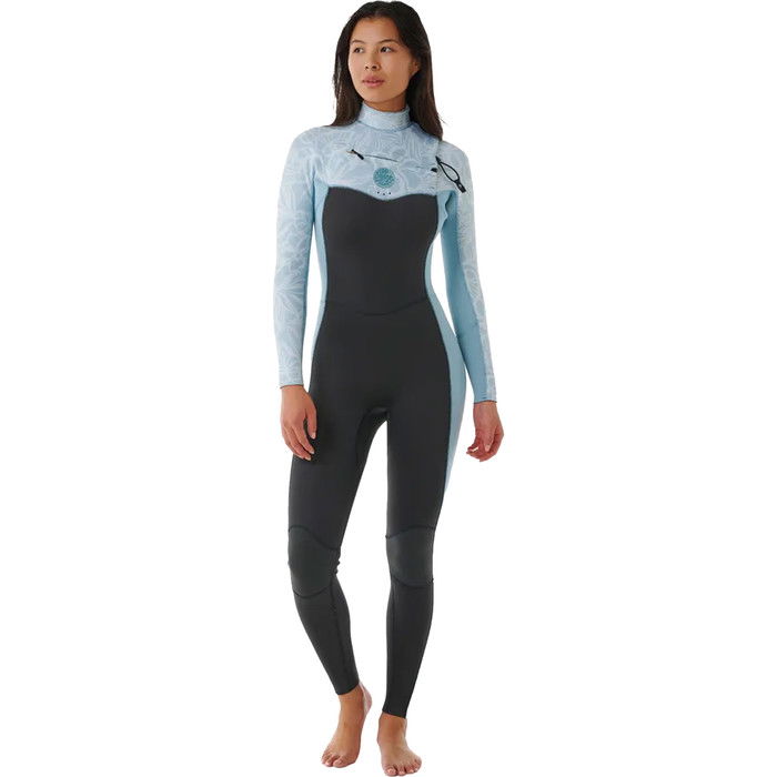 2024 Rip Curl Womens Dawn Patrol Performance 4/3mm Chest Zip Wetsuit 14UWFS - Mid Blue