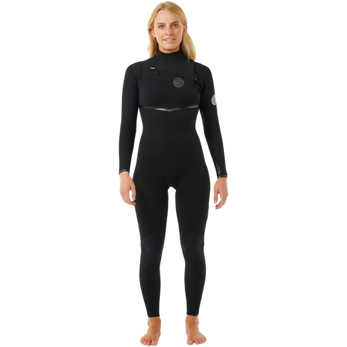 2024 Rip Curl Mujer E-Bomb 3/2mm Chest Zip Neopreno 15NWFS - Black