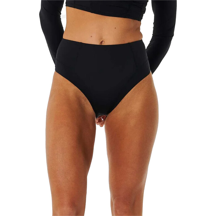 2024 Rip Curl Mujer Braguita De Bikini Mirage Ultimate High Cheeky 0B2WSW - Black