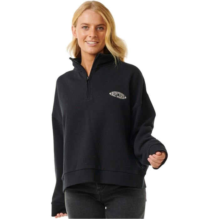 Rip Curl Mujer 2024 Soleil 1/4 Zip Pull Over 06IWFL - Black