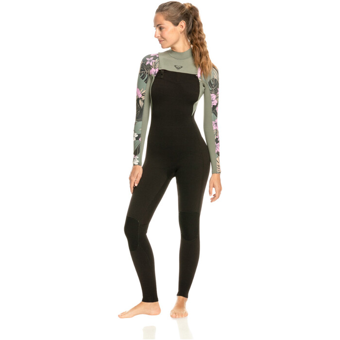 2024 Roxy Womens Elite XT 3/2mm Chest Zip Wetsuit ERJW103135 - Anthracite Classic Pro Surf