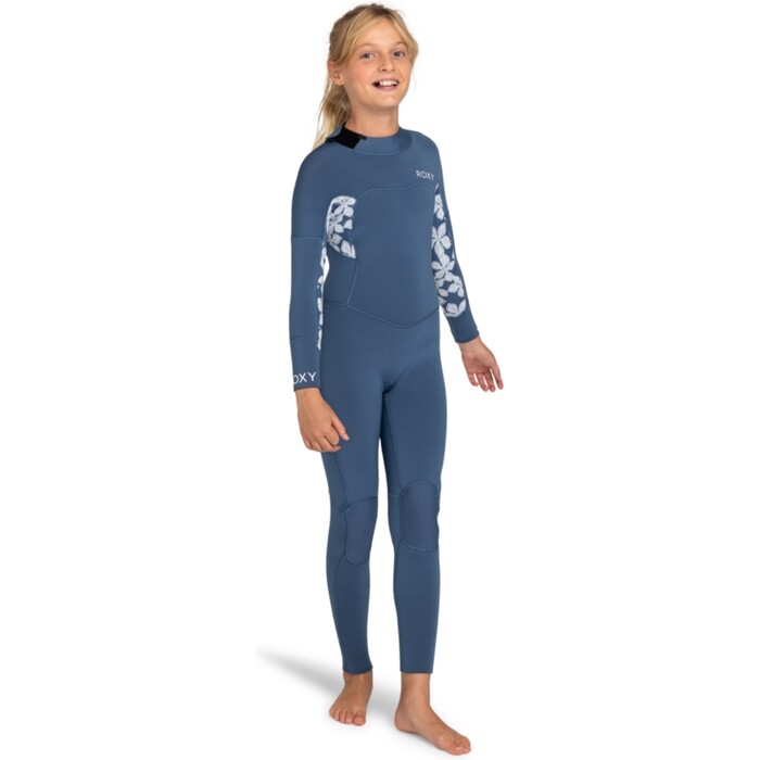 2024 Roxy Junior Swell Series 4/3mm Back Zip Wetsuit ERGW103057 - Wild Wind Drifter Floral