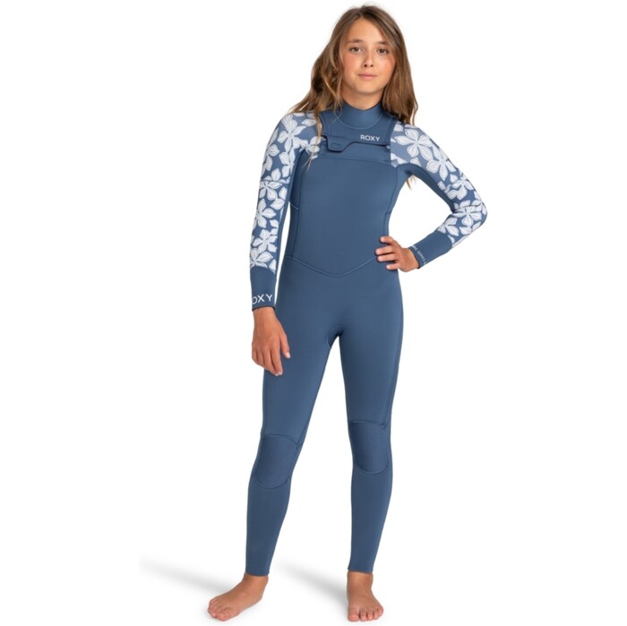 2024 Roxy Junior Swell Series 4/3mm Chest Zip Neopreno ERGW103058 - Wild Wind Drifter Floral