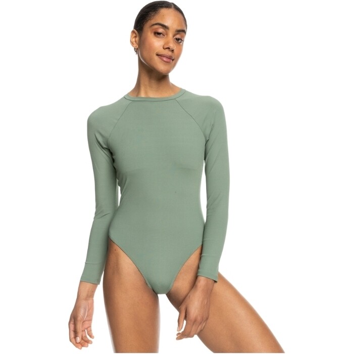 2024 Roxy Mujer Pro The Overhead Traje De Bao De Manga Larga ERJWR03752 - Agave Green