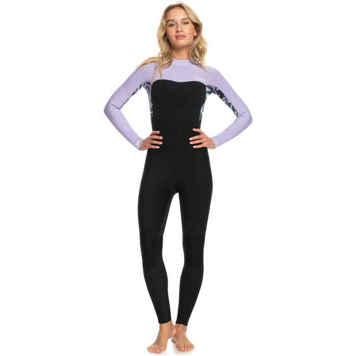 2024 Roxy Womens Swell Series 3/2mm GBS Back Zip Wetsuit ERJW103121 - Anthracite Splash Yw