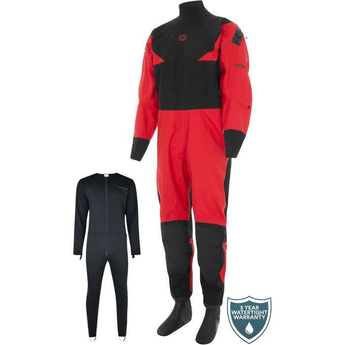 2024 Typhoon Hypercurve 4 Back Zip Traje Seco Y Forro Interior 100179 - Rojo / Black