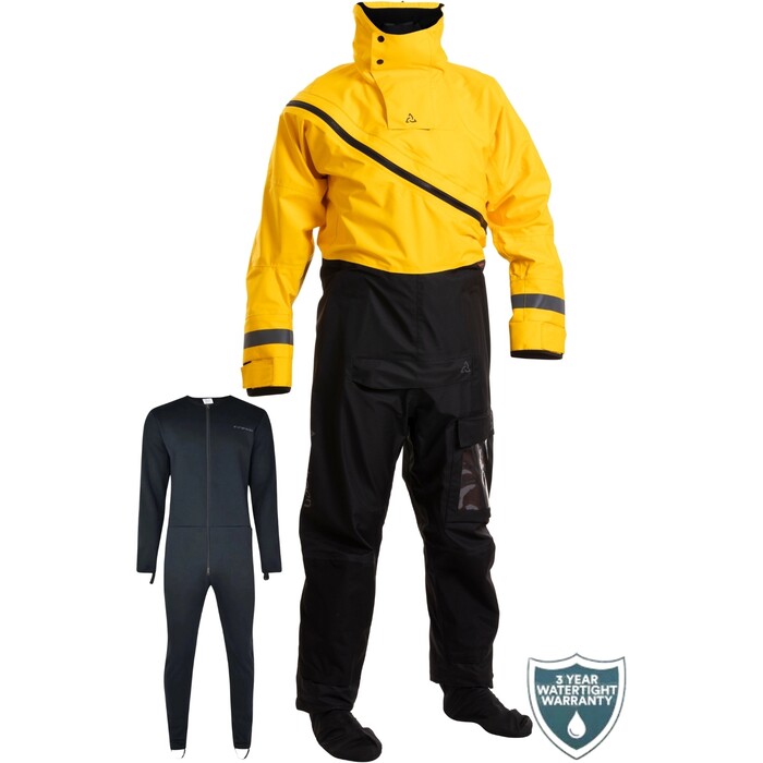 2024 Typhoon Mens RNLI Infinity 200 Drysuit & Underfleece 100206 - Yellow / Black