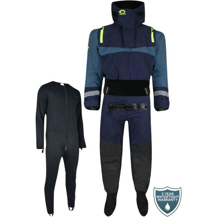 2024 Typhoon Multisport 5 Sea Kayak Drysuit 100176 - Navy / Teal