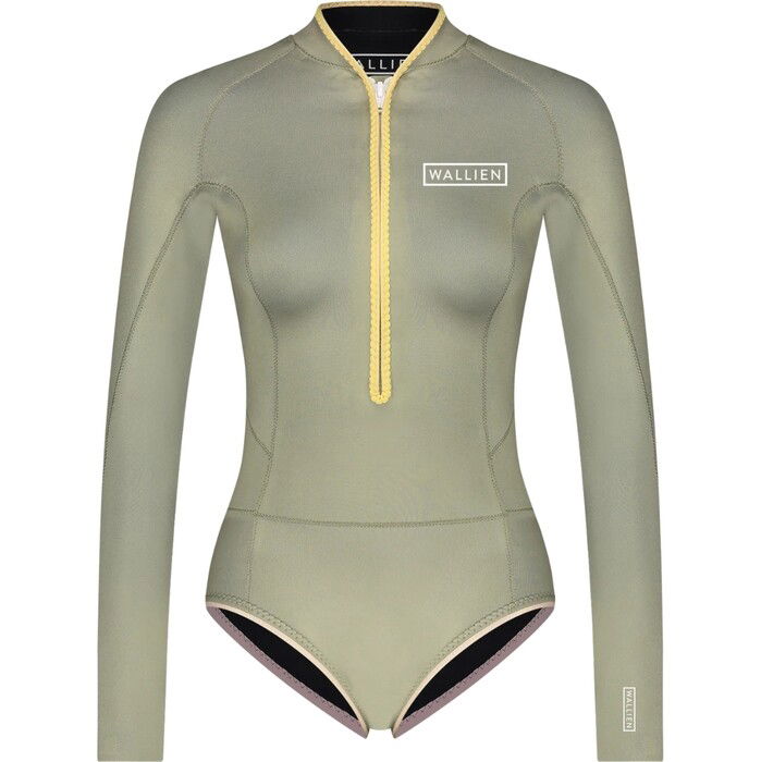 2024 Wallien Womens Nikki Van Dijk Bikini Cut 1mm Front Zip Springsuit Wetsuit 101006 - Moon