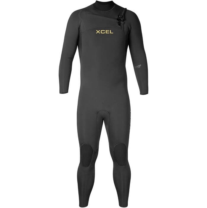 2024 Xcel Hombres Comp 4/3mm Chest Zip Neopreno MN43ZXC4BK - Black