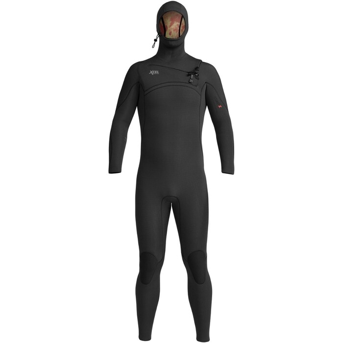 2024 Xcel Mens Comp X 5.5/4.5mm Hooded Chest Zip Wetsuit XW23MN55C2H2 - Black