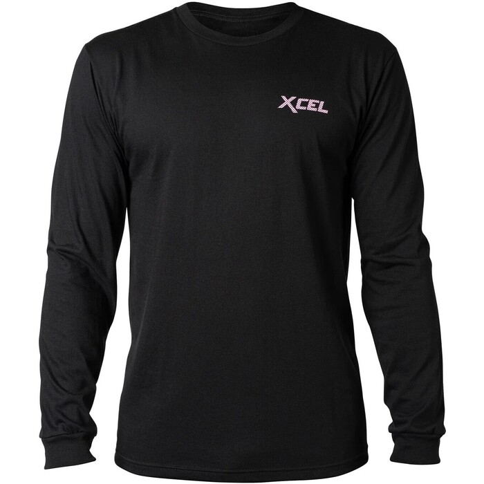 2024 Xcel Hombres Camiseta De Manga Larga Throwback MATS6TBK - Negro