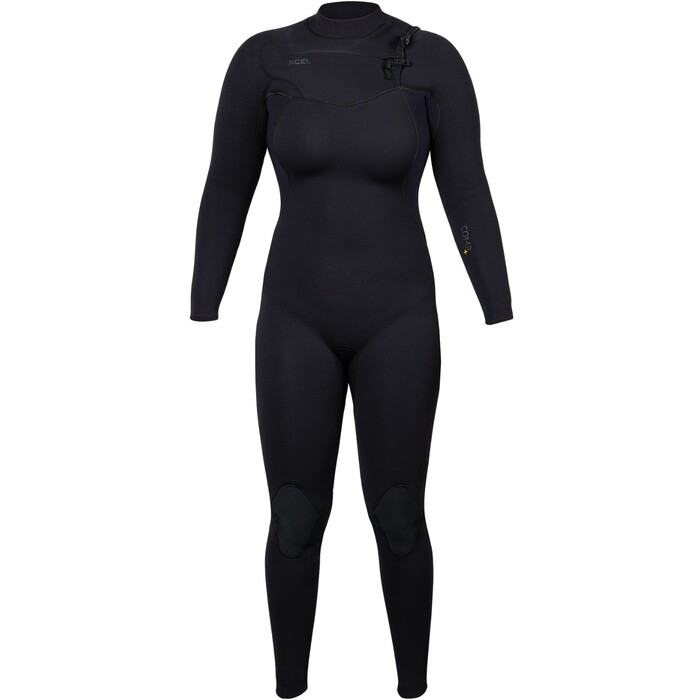 2024 Xcel Mujer Comp+ 5/4mm Chest Zip Neopreno WN54CPC4BK - Black