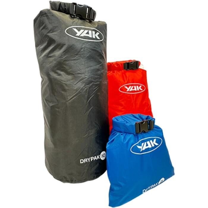 2024 Yak Drypak 2L / 5L / 10L Ripstop Bag Set 7003331 - Black / Blue / Red