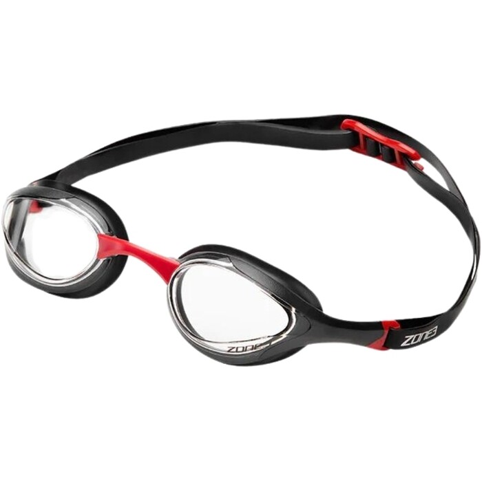 2024 ZONE3 Gafas De Natacin Volare SA19GOGVO101 - Negro / Rojo / Lente Transparente