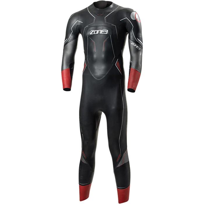 2024 Zone3 Mens Aspire Back Zip Swim Wetsuit WS22MASP101 - Black / Red