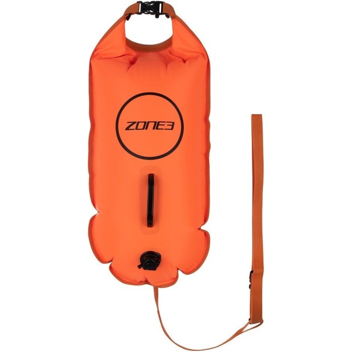 2024 Zone3 Reciclado 2 LED Luz 28L Mochila Natacin Seguridad Boya & Dry Bolsa SA23R2LBP113 - Hi-Vis Naranja