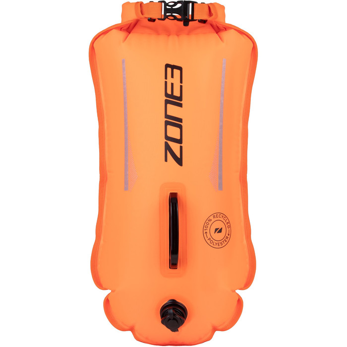 2024 Zone3 Reciclado 28L Boya De Seguridad / Dry Bolsa SA23RSBDB11 - Hi Vis Orange