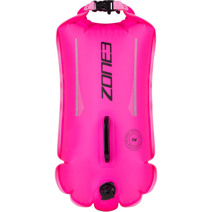 2024 Zone3 Reciclado 28L Boya De Seguridad / Dry Bolsa SA23RSBDB11 - Hi Vis Pink