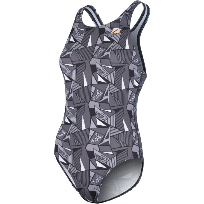 2024 Zone3 Womens Classic Renew Openwater Swim Costume SW22WOWSC122 - Black / Grey