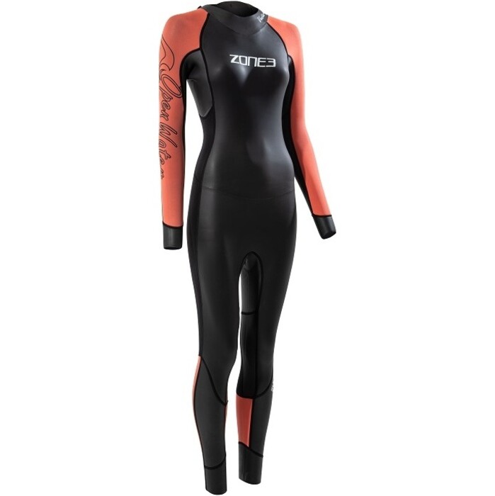 2024 Zone3 Mujer Venture Back Zip Swim Neopreno WS22WVEN101 - Black / Orange