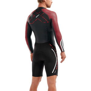 2022 2xu Traje De Neopreno Pro Swim-run Pro Negro / Flame Scarlet Mw5477c Para Hombre