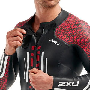 2022 2xu Traje De Neopreno Pro Swim-run Pro Negro / Flame Scarlet Mw5477c Para Hombre