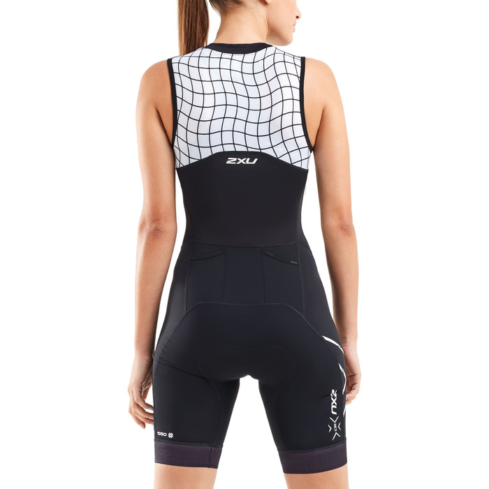 2021 2xu rmelloser Kompressions-Trisuit Fr Damen Wt5522d - Schwarz / Chromat