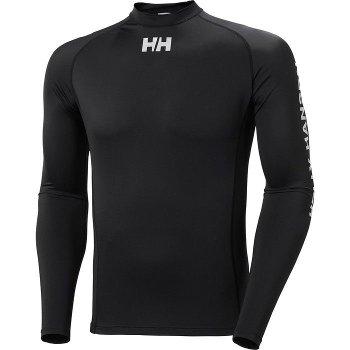 2024 Helly Hansen Mens Long Sleeve Rash Vest 34023 - Black