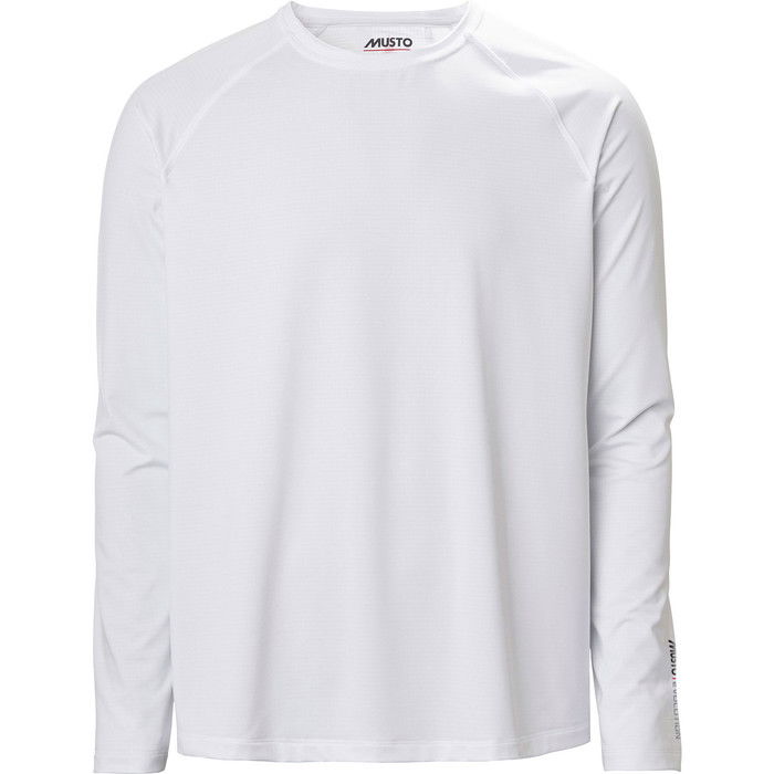 2024 Musto De Los Hombres Evolution De Manga Larga Camiseta Bloqueador Solar 2,0 81155 - Blanco