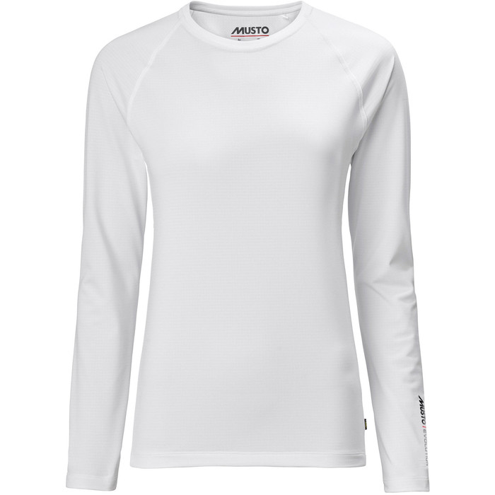 2024 Musto Mujer Evolution Manga Larga Sunblock Tee 2.0 81162 - Blanco