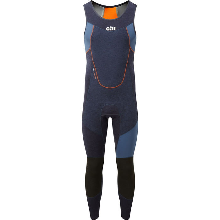 2023 Gill Hombres Race Firecell 3.5mm Neoprene Combinacin Neopreno Skiff RS16 - Dark Denim / Orange