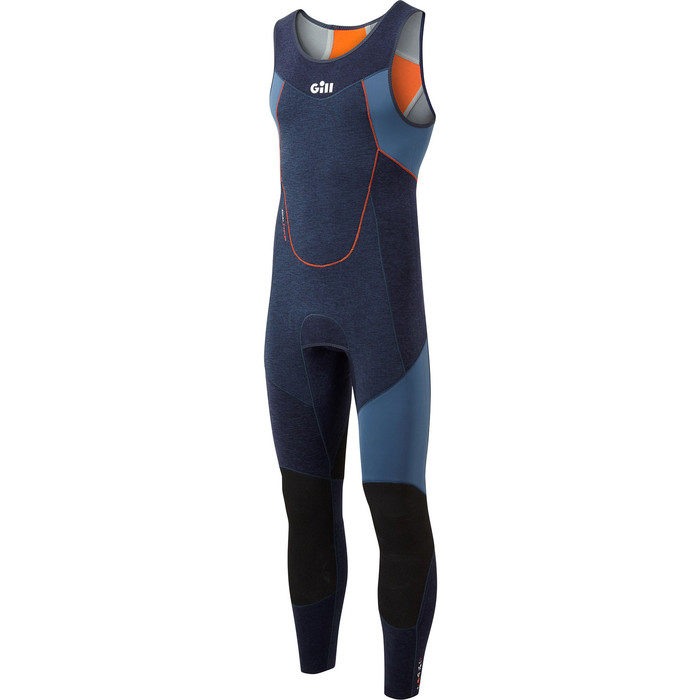 2023 Gill Junior Race Firecell 3.5mm Neoprene Skiff Suit RS16 - Dark Denim / Orange