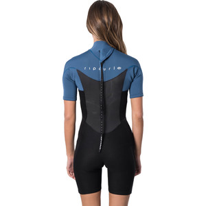 Traje De Neopreno 2020 Rip Curl Mujer Omega 1.5mm Back Zip Spring Shorty Wsp9qw - Azul