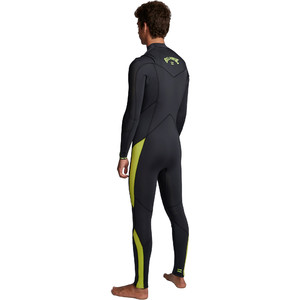 2020 Billabong Mens Furnace Absolute 4/3mm Chest Zip Wetsuit S44M52 - Lime