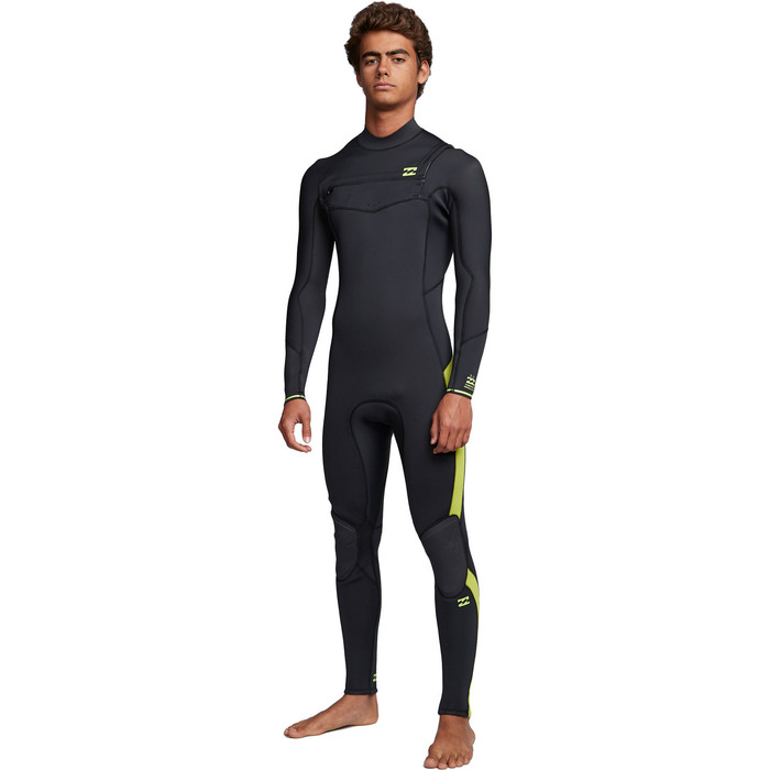 2020 Billabong Mens Furnace Absolute 4/3mm Chest Zip Wetsuit S44M52 - Lime