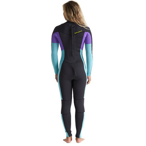 2020 Billabong Womens Synergy 3/2mm Back Zip Flatlock Wetsuit S43G54 - Blue Lagoon