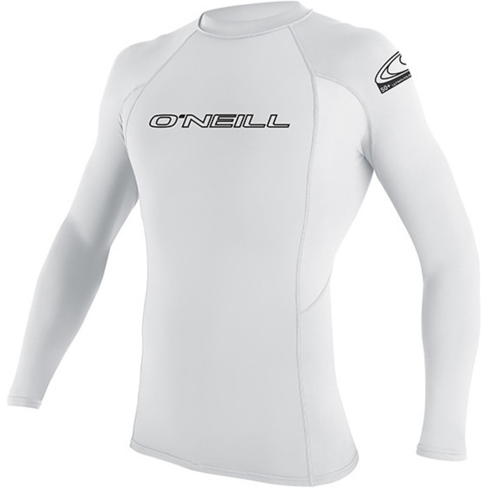 O'Neill Youth Basic Skins Long Sleeve Rash Vest White 3346