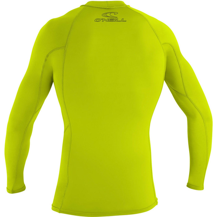 2024 O'Neill Mens Basic Skins Long Sleeve Rash Guard 3342 - Lime